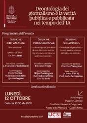 Deontologia del giornalismo e la verità pubblica e pubblicata nel tempo dell